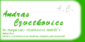 andras czvetkovics business card